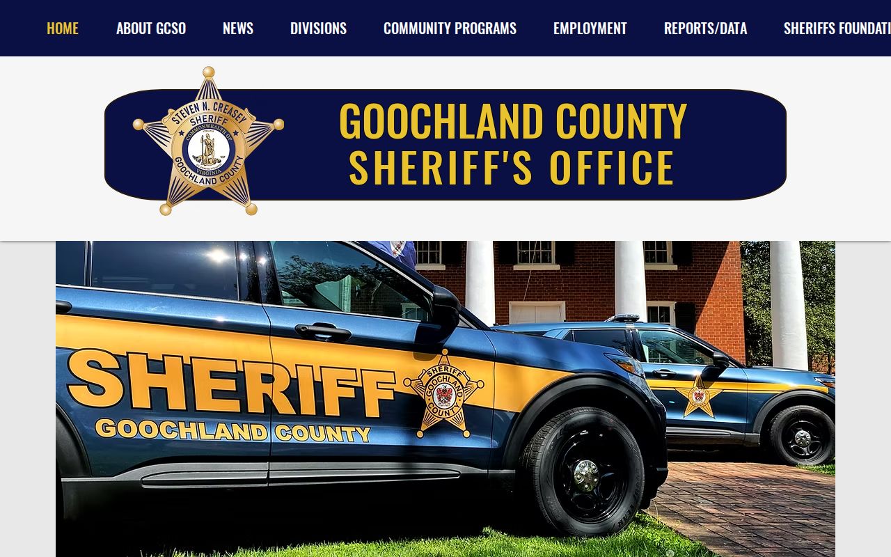 Goochland Sheriff's Office public home page with agency contact information